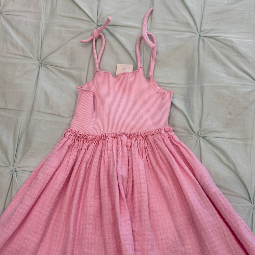 Zara Pink Ribbed Ruffle Top - Picture 3 of 6